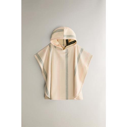 CHILDREN’S MULTICOLORED STRIPE BEACH PONCHO - Ecru | ZARA United States
