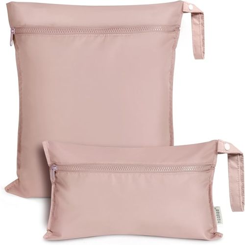 haakaa Waterproof Wet Bags for Baby Wet Dry Bags for Cloth Diaper, Swimsuit & Travel, 2pcs, Grass