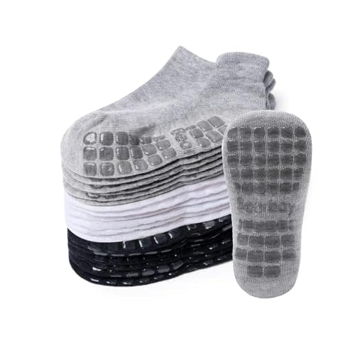Bearbay Baby Non Slip Ankle Socks with Grippers for 0 Months-7 Years Old Walking Socks