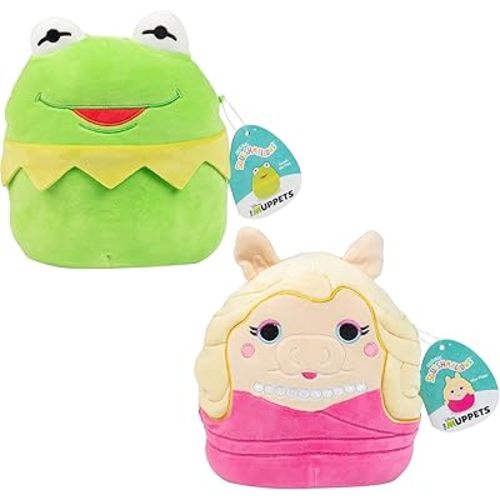 Squishmallows Original 8-Inch The Muppets Kermit & Miss Piggy (2 Pack) Official Jazwares Disney Plush - Collectible Soft & Squishy Stuffed Animal Toy - Stocking Stuffer Gift for Kids, Girls & Boys