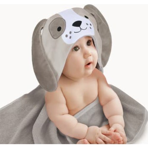 Baby/Infant Luxury Cotton Terry Dog/Puppy Hooded Bath Towel