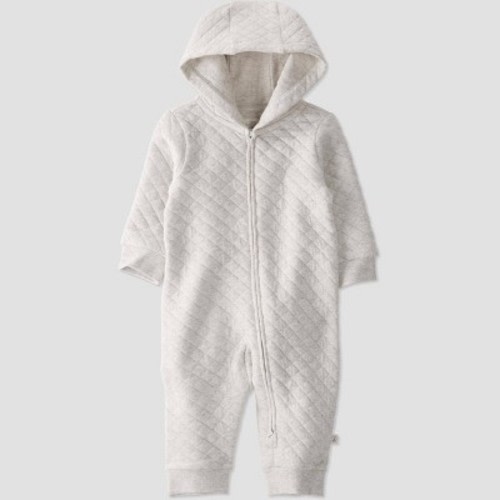 Little Planet by Carter's Organic️ Baby Quilted Zip Pram Coveralls - Gray 3M