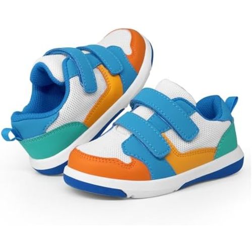 SKYWHEEL Toddler Boys Girls Tennis Shoes Kids Slip On Barefoot Shoes Wide Casual Walking Running Sneakers for Little Kids