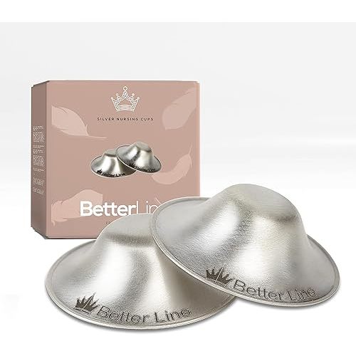 Silver Nursing Cups to Soothe Nipples for Breastfeeding Moms | Newborn Essentials Handmade Silver Nipple Shields, 100% Natural Silver Nursing Pads Baby Shower Gifts