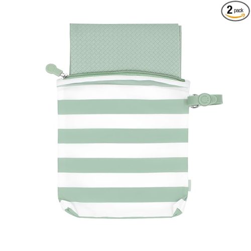 Ubbi On-The-Go Changing Baby Mat with Carrying Bag, Soft and Comfortable Diaper Bag Accessory Must Have for Newborns, Easy to Clean, Portable Changing Pad, Sage Green