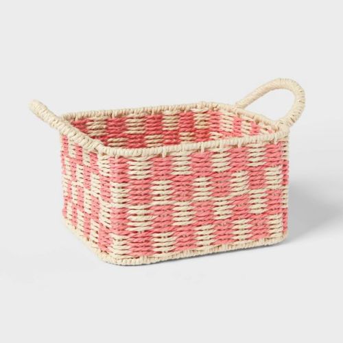 Woven Paper Small Kids' Storage Bin Pink - Pillowfort™