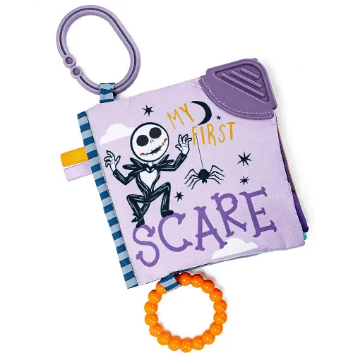 Kids Preferred Disney Nightmare Before Christmas My First Scare Jack Skellington Soft Book Baby Teething Crinkle Book with On-The-Go Clip, Crinkle Pages, and Teethers, Multicolor