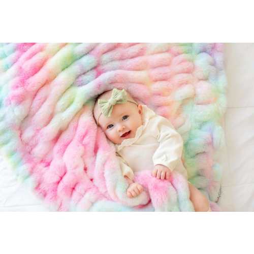 Hugs Tie Dye Pastel Plush Blanket | Minky Couture