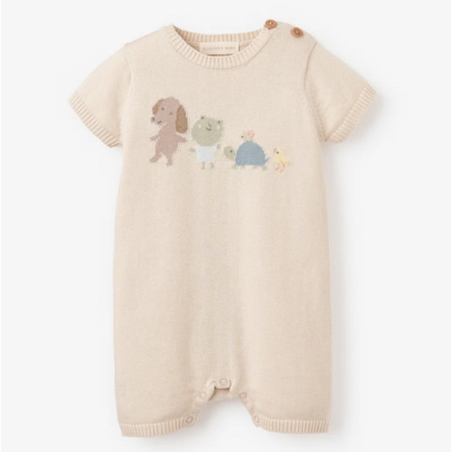 Pond Friends Knit Shortall Romper – Elegant Baby