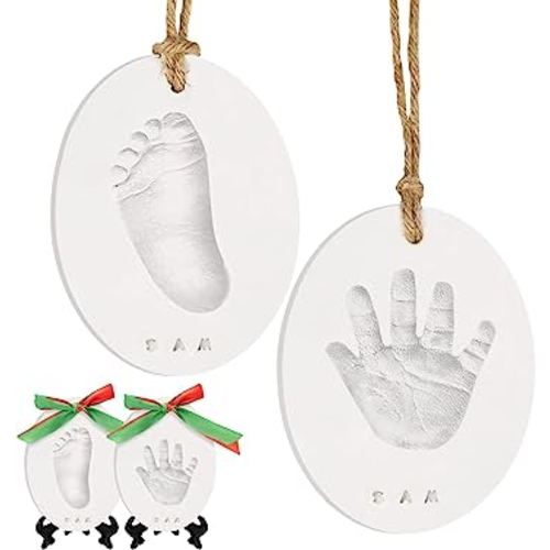 Baby Hand and Footprint Kit - Personalized Baby Footprint Ornament Kit, Newborn Handprint Keepsake Gifts for New Mom, Easy to Use Hand Prints Maker for Toddler, Mother's Day Gifts (Multi-Colored)