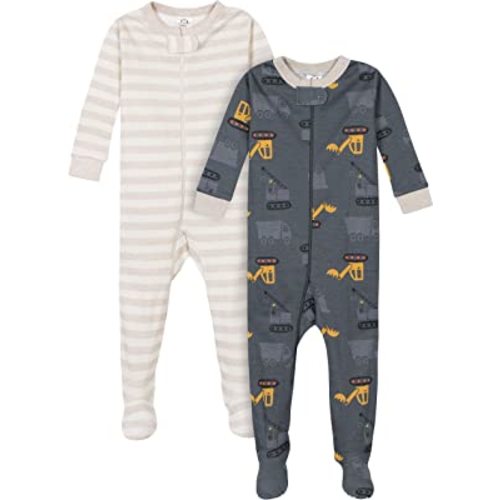 Gerber Baby Boys' 2-Pack Footed Pajamas