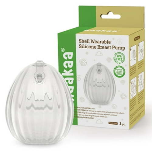 HAAKAA Shell Wearable Hands-Free Manual Breast Pump/Milk Collector – Medical-Grade Silicone – Compact, Portable & Discreet – Leak-Proof Valve 4 oz 1PK