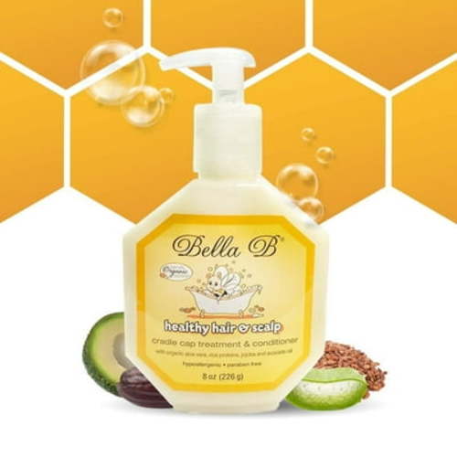 BELLA B - Healthy Hair & Scalp Baby Cradle Cap Treatment - Protection & Treatment For Babies - Natural Conditioner Silky Hair Care for Babies & Toddlers - Paraben Free, Organic Ingredients (8 Oz)