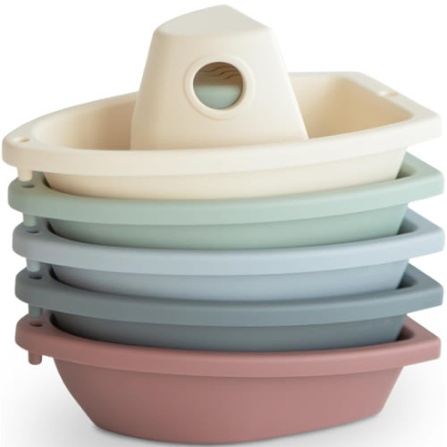 mushie Stackable Bath Boats Toy