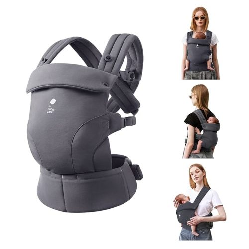 Bc Babycare CocoonGo Baby Carrier – CloudTouch Soft & Ergonomic Baby Carrier for 7–44 lbs | Easy to Wear, Adjustable Fit, Travel-Ready, Machine Washable (Grey)