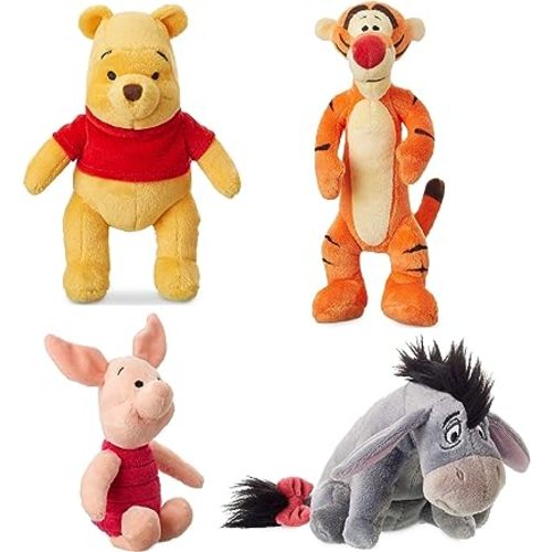 Disney Store Original Winnie The Pooh Mini Bean Plush Doll Set - Tigger, Eeyore, Piglet and Pooh