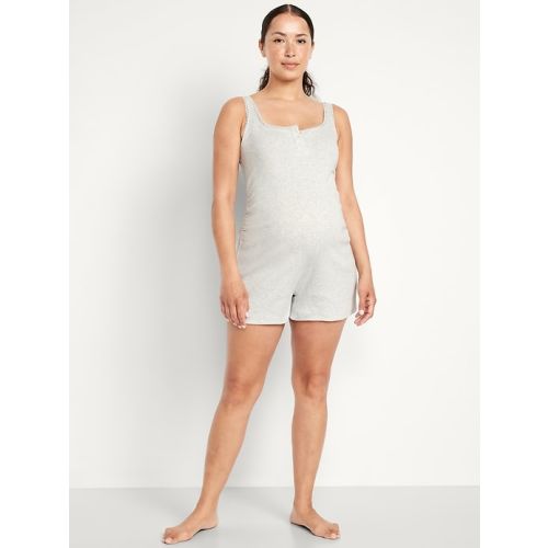 Maternity Pointelle Henley Pajama Romper