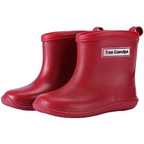 Tree Grandpa Toddler Rain Boots Baby Kids Easy-on Rain shoes Children Waterproof Shoes for Boys Girls(1-6 Years)