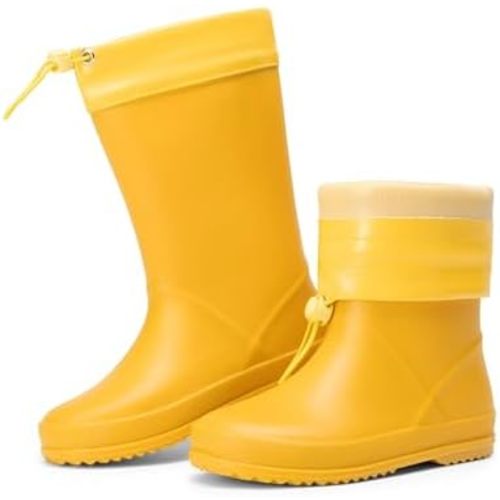 DREAM PAIRS Kids Waterproof Fleece Lined Rain Boots