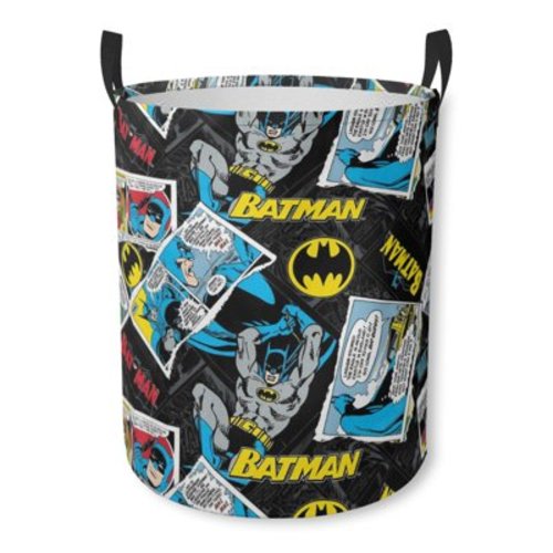 Batman Laundry Basket Batman Dirty Circular Hamper Clothes Storage Bag for Clothes Toys(13.5X17.3IN/34X44CM)