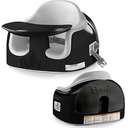 Bumbo 3-in-1 Baby Multi Seat Booster w/Tray Table, 6-36 Months, Black/Cool Grey