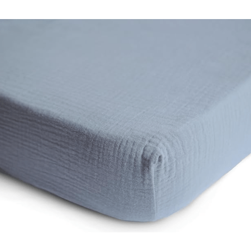 mushie Extra Soft Muslin Fitted Crib Sheet | 192 Thread Count | 28"x 52" (Tradewinds)