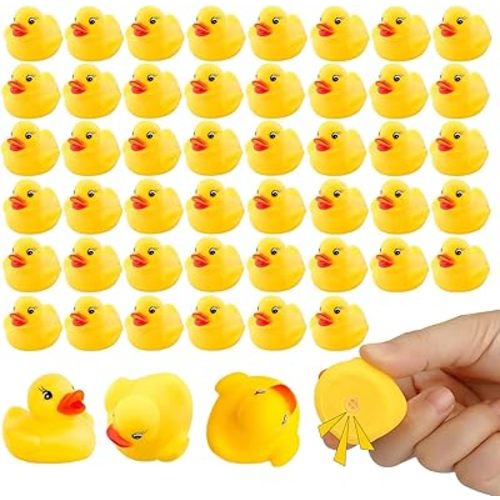 50Pack Mini Rubber Ducks, Rubber Duck Bulk Float Duck Baby Bath Toy, Shower Birthday Party Favors Gift Classroom Summer Beach Pool Party Games