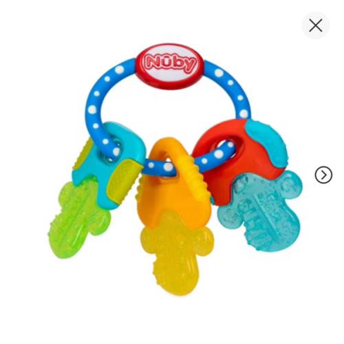 Nuby Ice Gel Teether Keys - Silicone Soothing Baby Teether Toys for Infants - Gentle for Sore Gums Colorful and Fun Toys - Safe and Durable Infant Baby Teething Toy - Blue