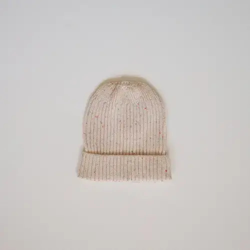 Knit Beanie, Oatmeal Sprinkle, XXS