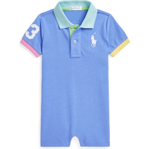 Mesh Polo Romper, 12M