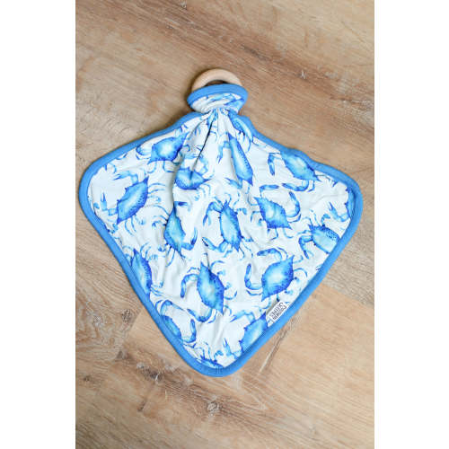 Lovey Comfort Mini Blanket | Super Soft Viscose Bamboo | Blue Crab Print | Free Shipping >$50 – Southern Slumber