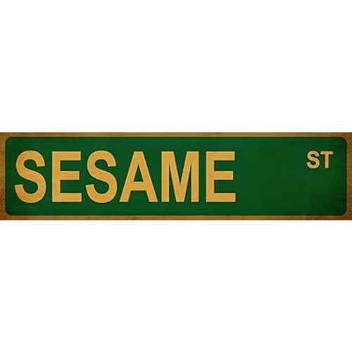 Sesame Street Party Decorations Sesame St Wall Tin Sign Sesame Street Birthday Decorations Street Signs For Bedroom 4x16 Inch