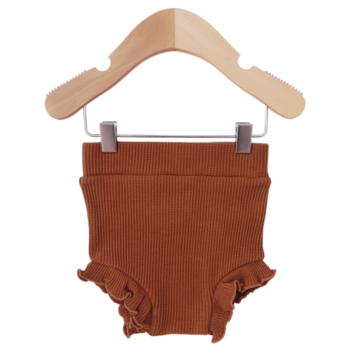Organic Waffle Ruffle Bloomer, Caramel