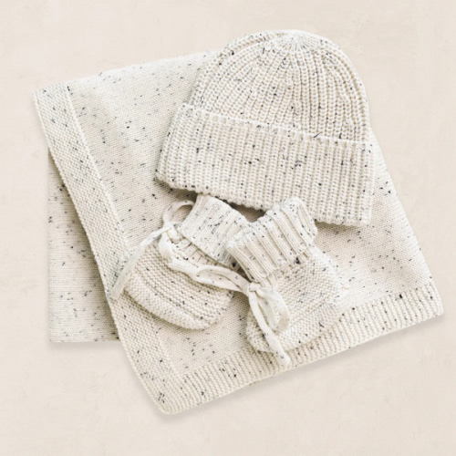Knit Beanie Bundle - Cream Speckle