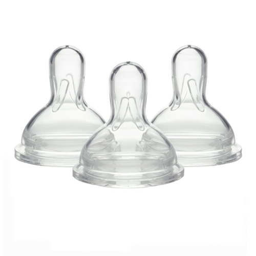 Medela Wide Base Slow-Flow Spare Nipples, 3-Pack
