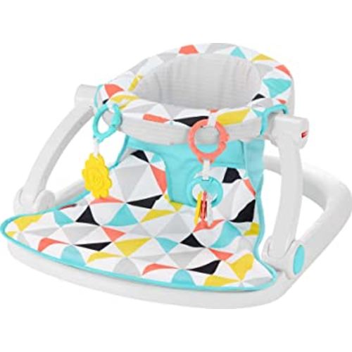 Fisher-Price Portable Baby Chair Sit-Me-Up Floor Seat with Developmental Toys & Machine Washable Seat Pad, Windmill