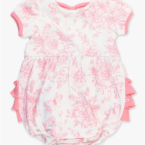 Puff Short Sleeve Bow Bubble Romper