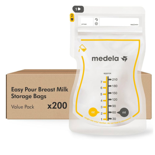 Medela Easy Pour Disposable Breast Milk Storage Bags, 7 oz/210 ml Capacity, Leakproof Design with Milk Protection, Made Without BPA, Pack of 200