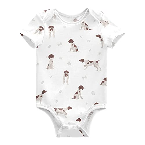 vvfelixl Baby Girls' Bodysuits Black Pug White Short Sleeve Cotton Baby Clothes For Girls 0-24 Months