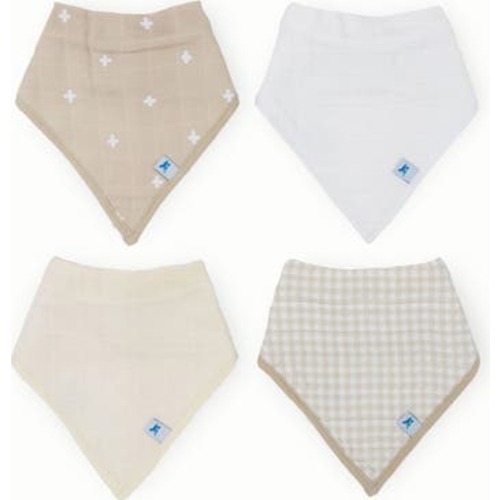4-Pack Fleece & Cotton Muslin Bandana Bib