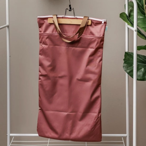 Large Zipper Hanging Wet Bag, Laundry Bag with Handles