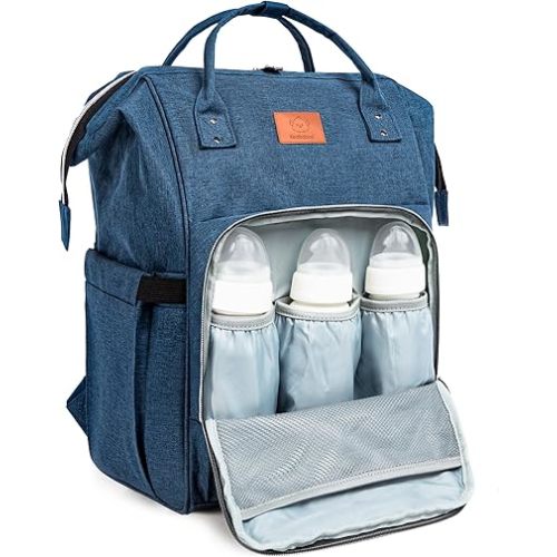 KeaBabies Baby Diaper Bag Backpack - Baby Bag for Boys, Girls, Waterproof Multi Function Baby Backpack, Large Diaper Bags for Baby Girl, Baby Boy, Travel Diaper Bag with Changing Pad(Navy Blue)