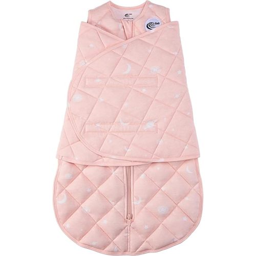 Baby Sleep Sack Swaddle 2.0 TOG 0-6 Months, 3-Way Adjustable Wearable Blanket for Newborn, Infant Swaddling Wrap, Unisex for Girls & Boys (Pink)