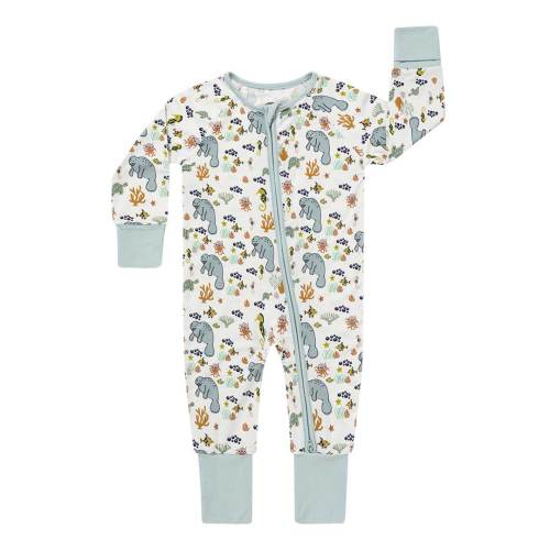 Manatee Bamboo Baby Pajama - Convertible Zippy Pajamas – Emerson and Friends