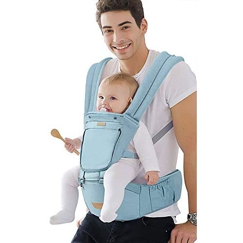 Baby-Carrier-with-New-Upgrade, FRUITEAM Hip Seat Baby Carrier, Easy Care for Newborn Toddler, Baby Carrier with Waist Stool, Comfortable and Safe (Sky Blue)