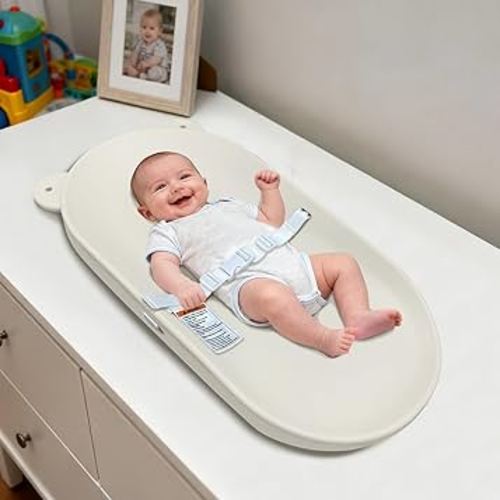 Baby Changing Pad, EVA Waterproof Non-Slip Changing Table Pad with Adjustable Strap for Dresser Changing Table Nursery, Portable Diaper Changing Pad, Oat