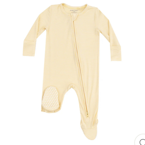 2 Way Zipper Footie -Stripe Baby Chicks