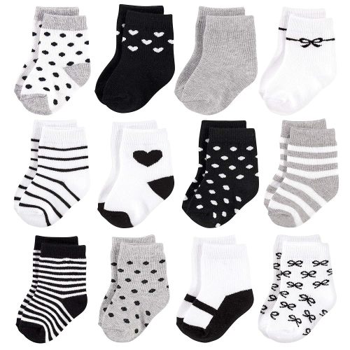 Hudson Baby Baby Girls' Cotton Rich Newborn and Terry Socks