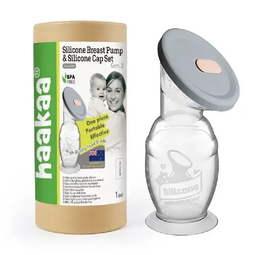 Haakaa Silicone Breast Pump & Cap- 150ML | Baby Bunting AU