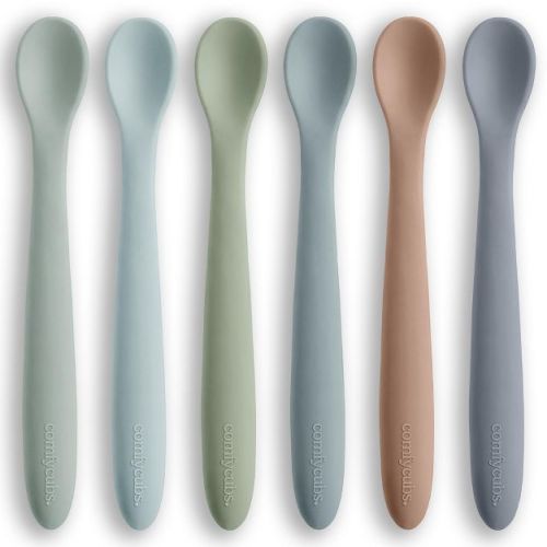 Comfy Cubs Silicone Baby Spoons Set 6-Pack, Ocean